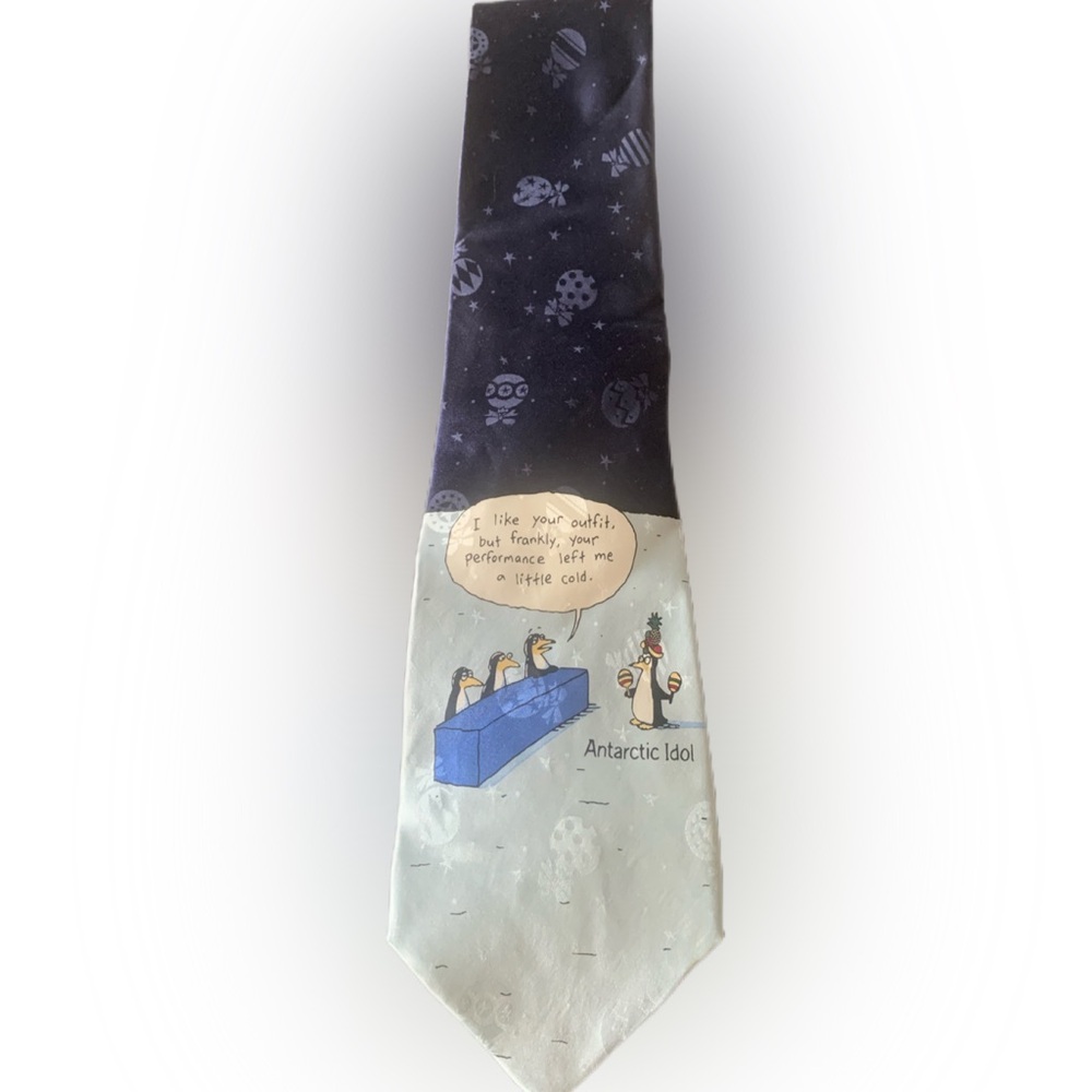 Pre Owned Men’s American Greetings 2007 Antarctic Idol Tie Neck Tie Necktie